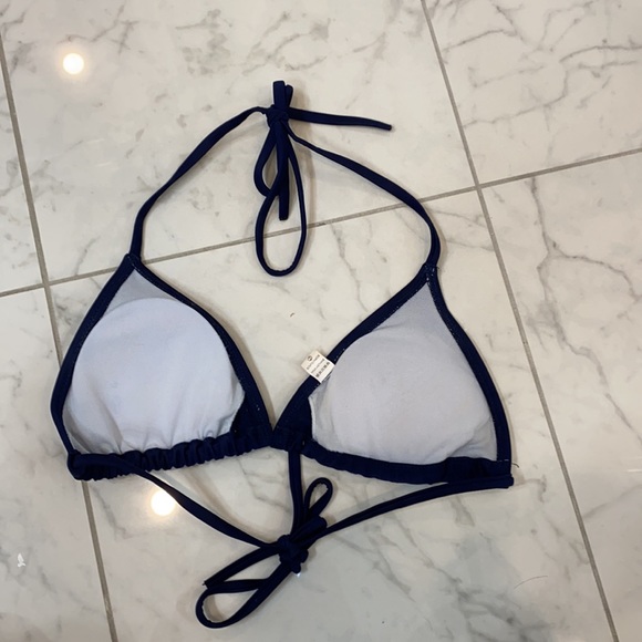 Navy Blue Triangle Bikini Top M - Picture 2 of 2